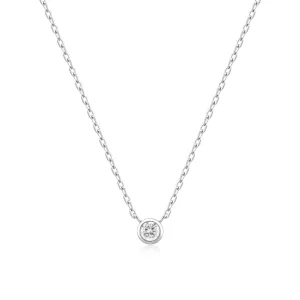 Ania Haie Silver Round Solitaire Cubic Zirconia Necklace N059-01H