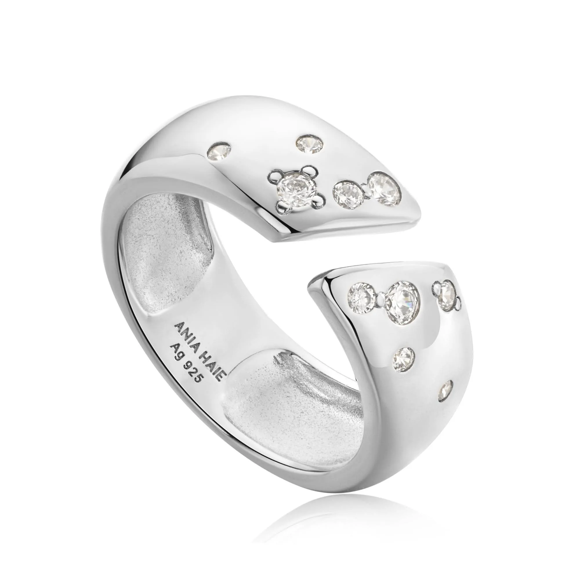 Ania Haie Silver Sparkle Wide Adjustable Ring R054-04H