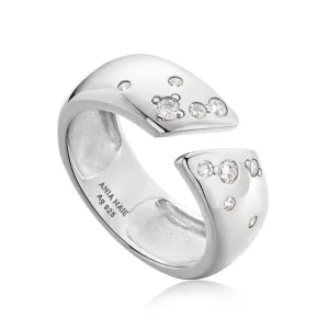 Ania Haie Silver Sparkle Wide Adjustable Ring R054-04H
