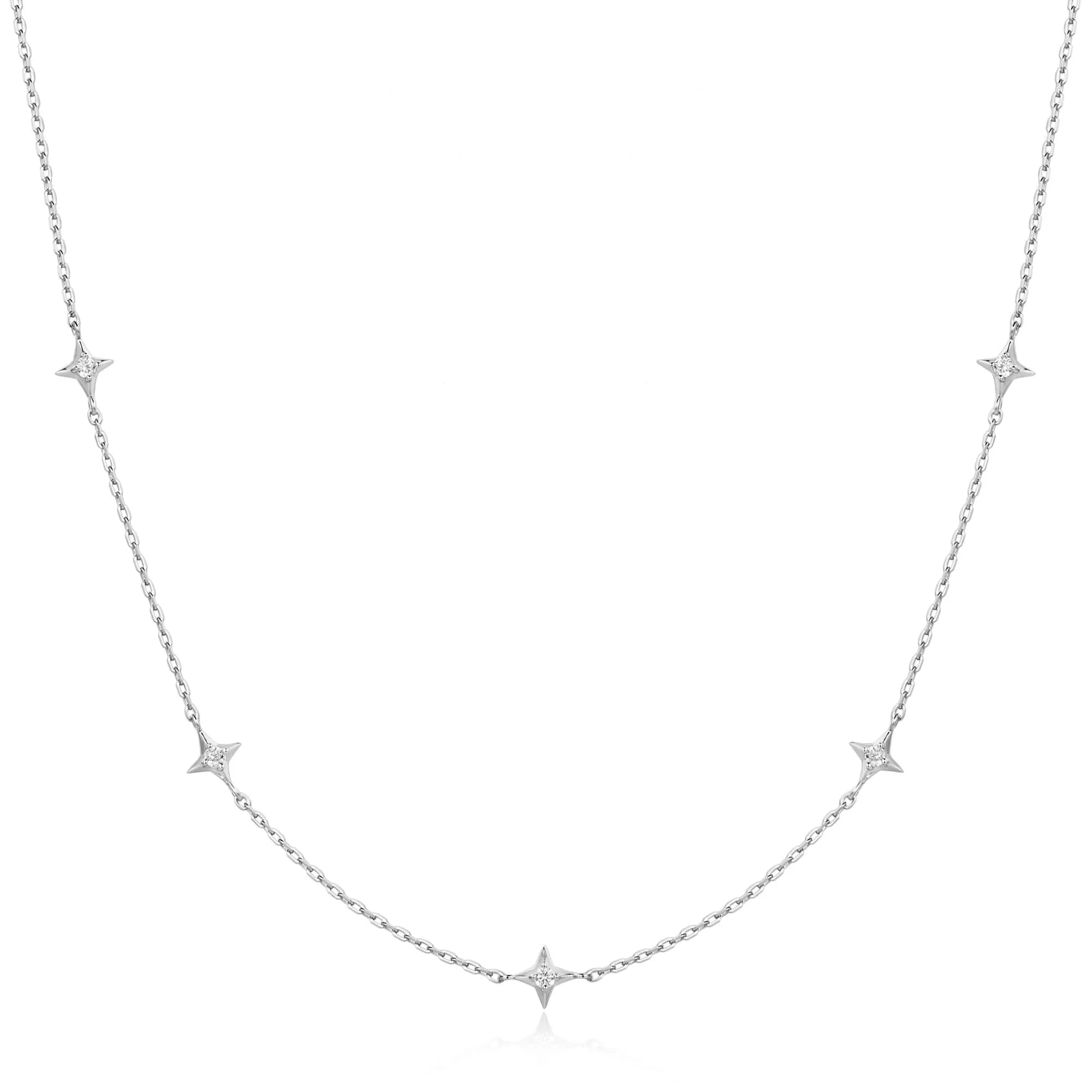 Ania Haie Silver Stars Station Necklace N061-04H