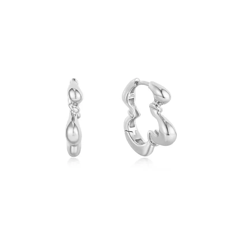 Ania Haie Silver Twisted Wave Hoop Earrings E050-03H