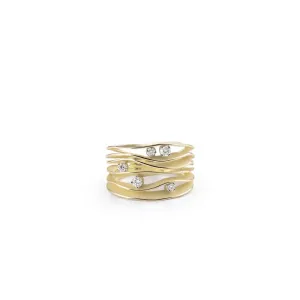 Annamaria Cammilli 18ct Lemon Bamboo 0.28ct Diamond Dune Series Ring
