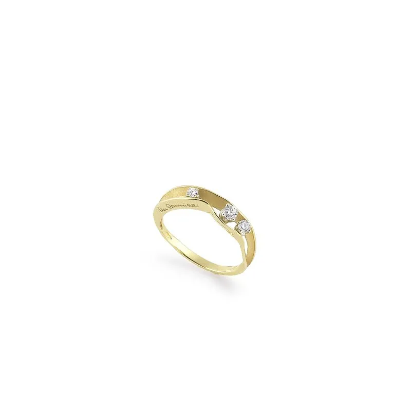Annamaria Cammilli 18ct Lemon Bamboo Gold 0.2ct Diamond Dune Series Ring