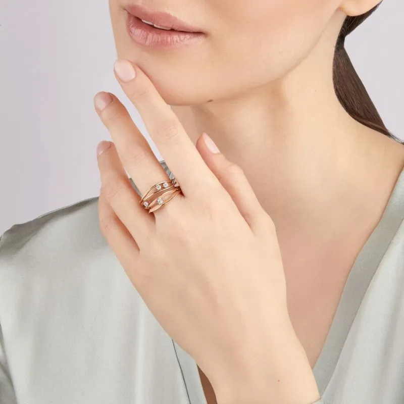 Annamaria Cammilli 18ct Natural Beige Gold 0.27ct Diamond Dune Series Ring