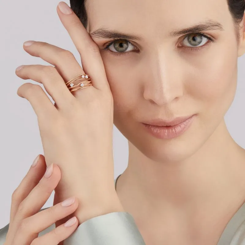 Annamaria Cammilli 18ct Natural Beige Gold 0.27ct Diamond Dune Series Ring