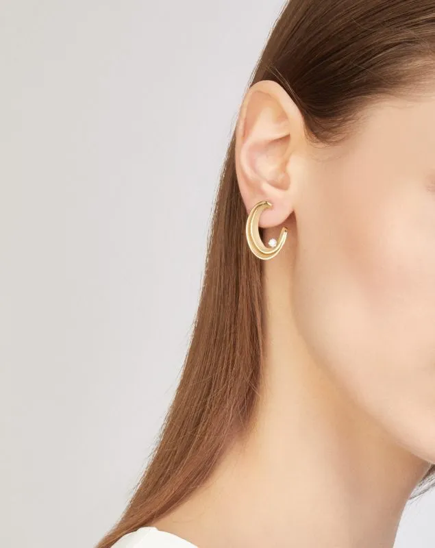 Annamaria Cammilli 18ct Natural Beige Gold 0.2ct Diamond Dune Series Earrings
