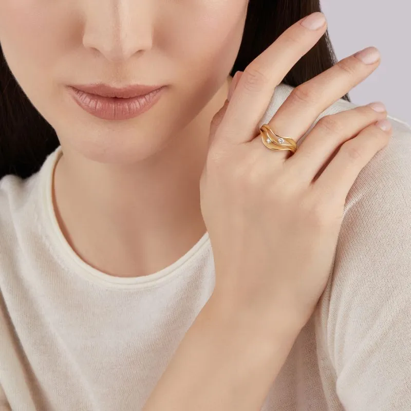 Annamaria Cammilli 18ct Orange Apricot & Diamond Dune Atolli Series Ring