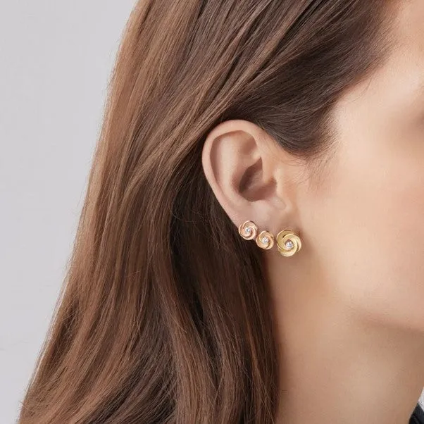 Annamaria Cammilli 18ct Orange Apricot Gold 0.12ct Diamond Desert Rose Series Earrings