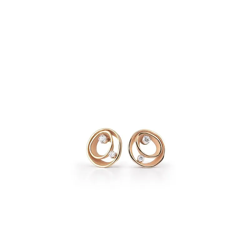 Annamaria Cammilli 18ct Orange Apricot Gold 0.18ct Diamond Dune Series Earrings