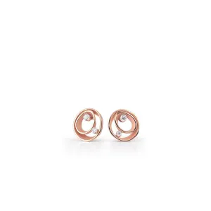 Annamaria Cammilli 18ct Pink Champagne Gold 0.18ct Diamond Dune Series Earrings