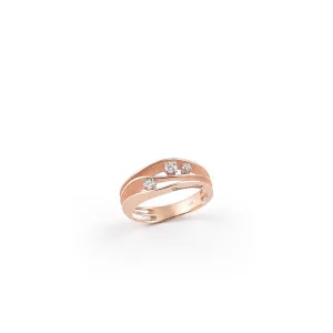 Annamaria Cammilli 18ct Pink Champagne Gold 0.19ct Diamond Dune Series Ring