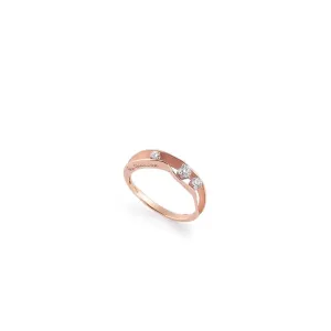 Annamaria Cammilli 18ct Pink Champagne Gold 0.2ct Diamond Dune Series Ring