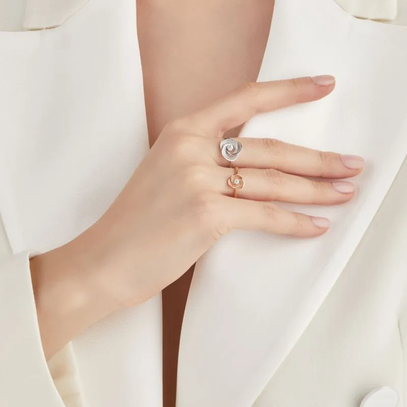 Annamaria Cammilli 18ct White Ice 0.1ct Diamond Desert Rose Series Ring