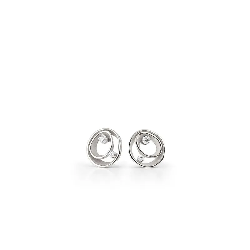 Annamaria Cammilli 18ct White Ice Gold 0.18ct Diamond Dune Series Earrings