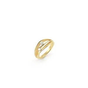 Annamaria Cammilli 18ct Yellow Sunrise Gold 0.14ct Diamond Dune Series Ring