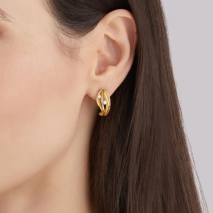 Annamaria Cammilli 18ct Yellow Sunrise Gold 0.24ct Diamond Dune Series Earrings