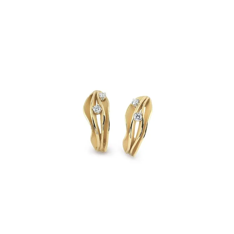 Annamaria Cammilli 18ct Yellow Sunrise Gold 0.24ct Diamond Dune Series Earrings