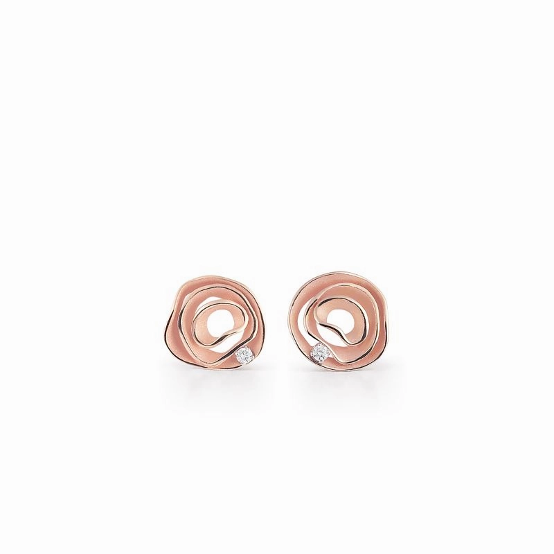 Annamaria Cammilli 18ct Pink Champagne Gold & Diamond Dune Series Earrings