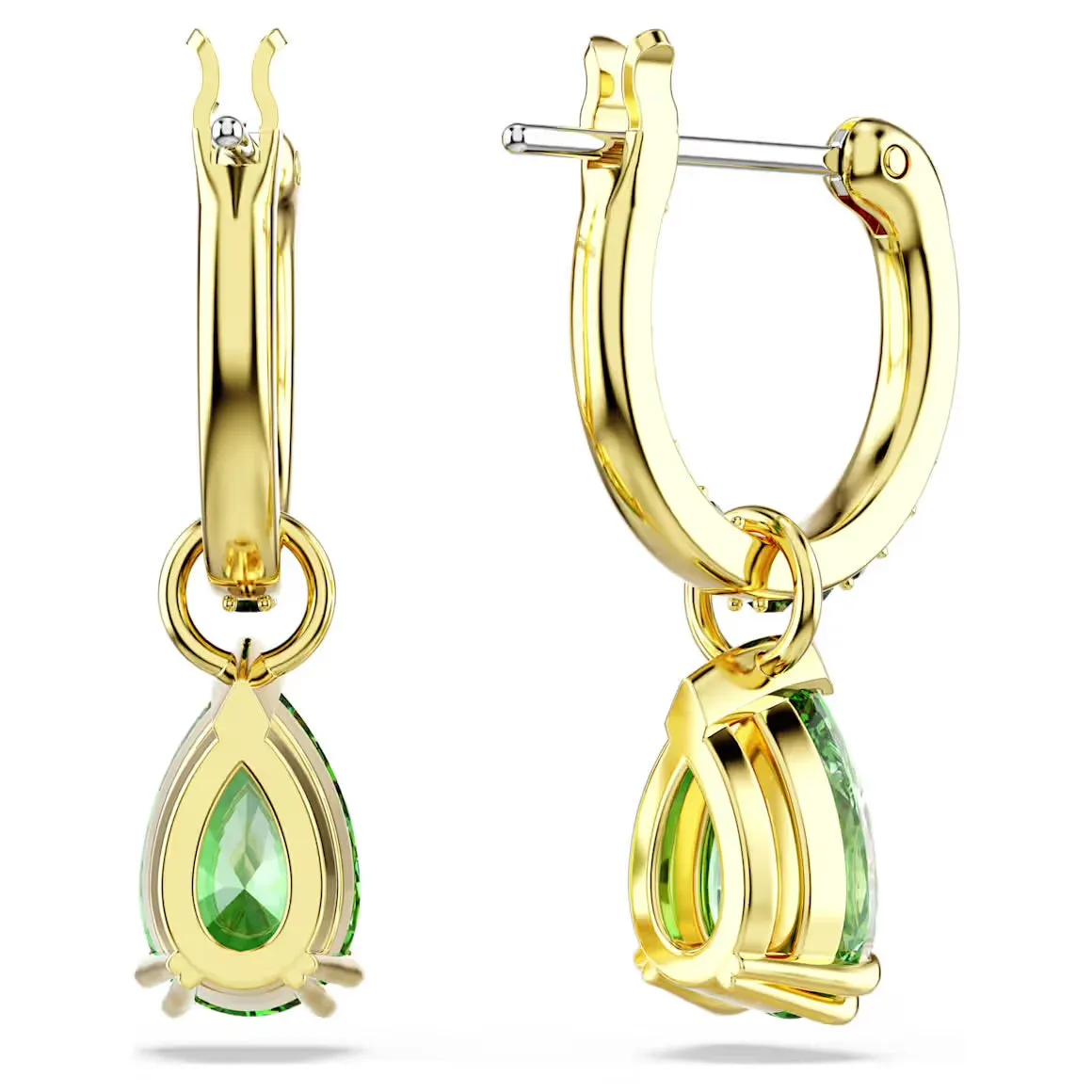 Attract Pear Green Gold Drop Earrings