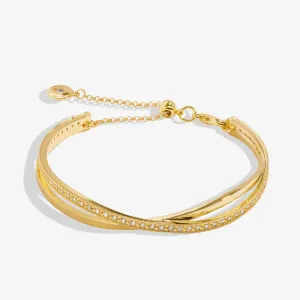 Bar Gold Crossover Gold Plated 6cm Bangle 8724