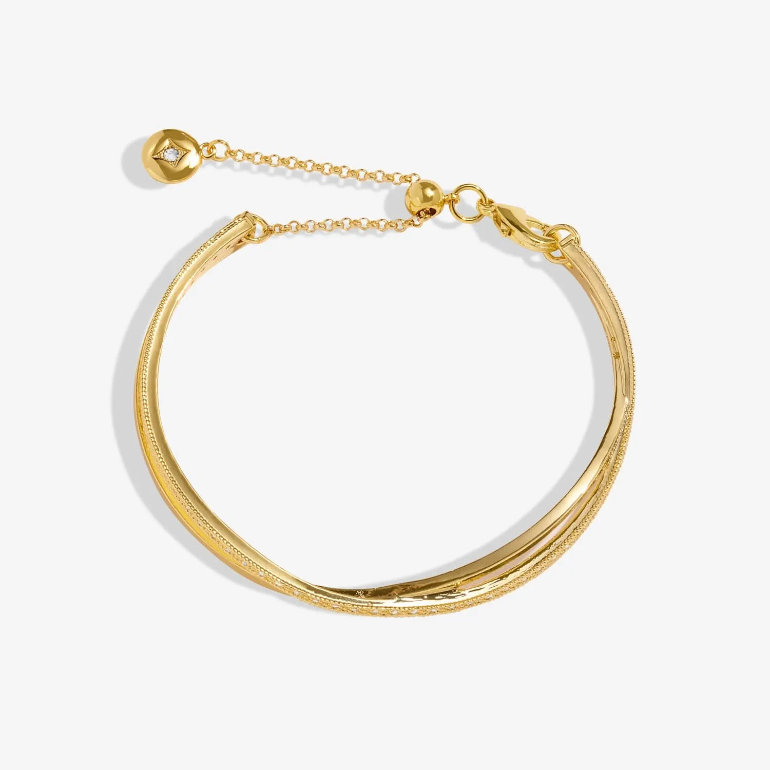 Bar Gold Crossover Gold Plated 6cm Bangle 8724