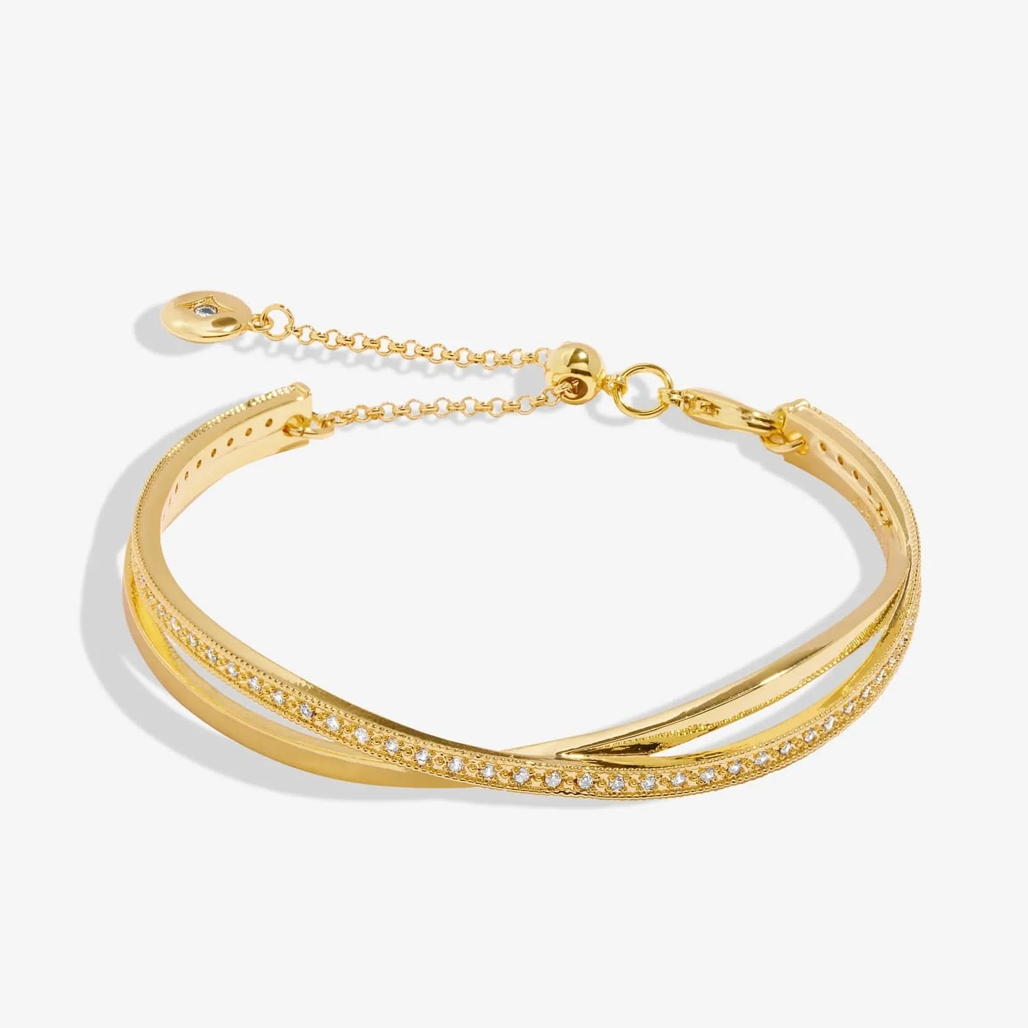 Bar Gold Crossover Gold Plated 6cm Bangle 8724