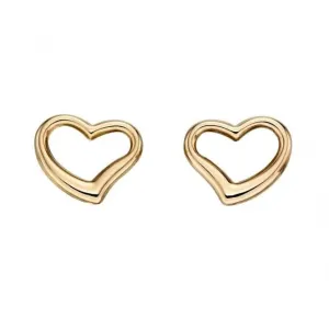 Beginnings Sterling Silver 9CT Yellow Gold Open Heart Earrings GE2214