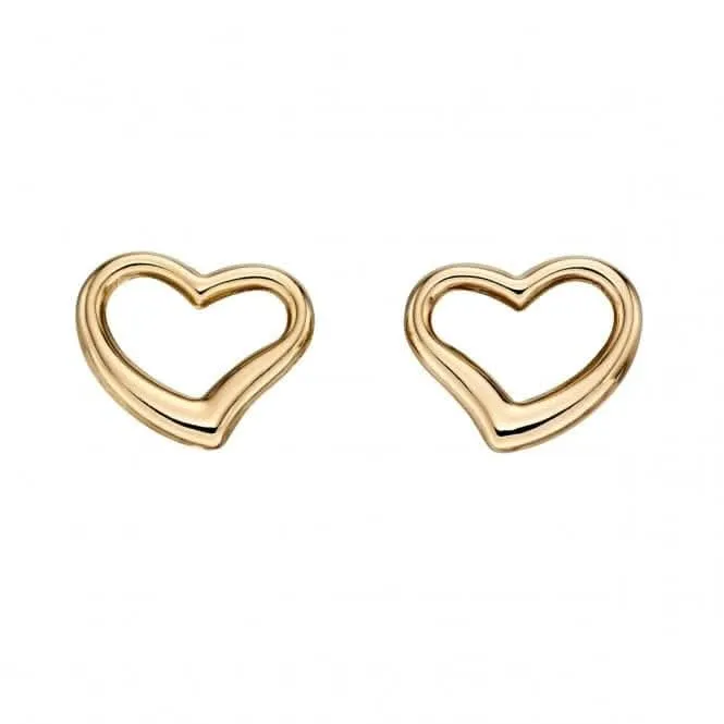 Beginnings Sterling Silver 9CT Yellow Gold Open Heart Earrings GE2214