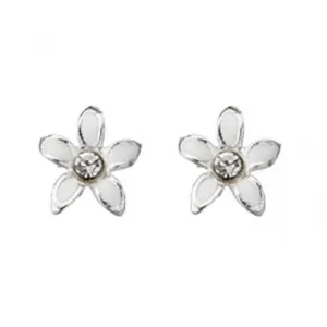 Beginnings Sterling Silver A909 Enamel Flower Stud Earrings