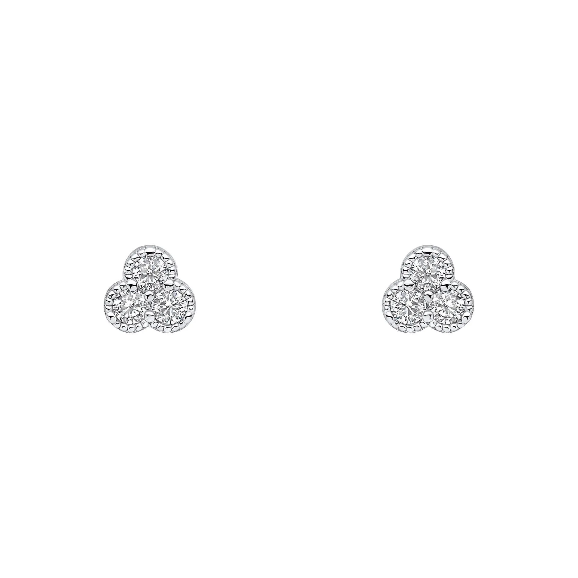 Beginnings Sterling Silver Cubic Zirconia White Earrings E6495C