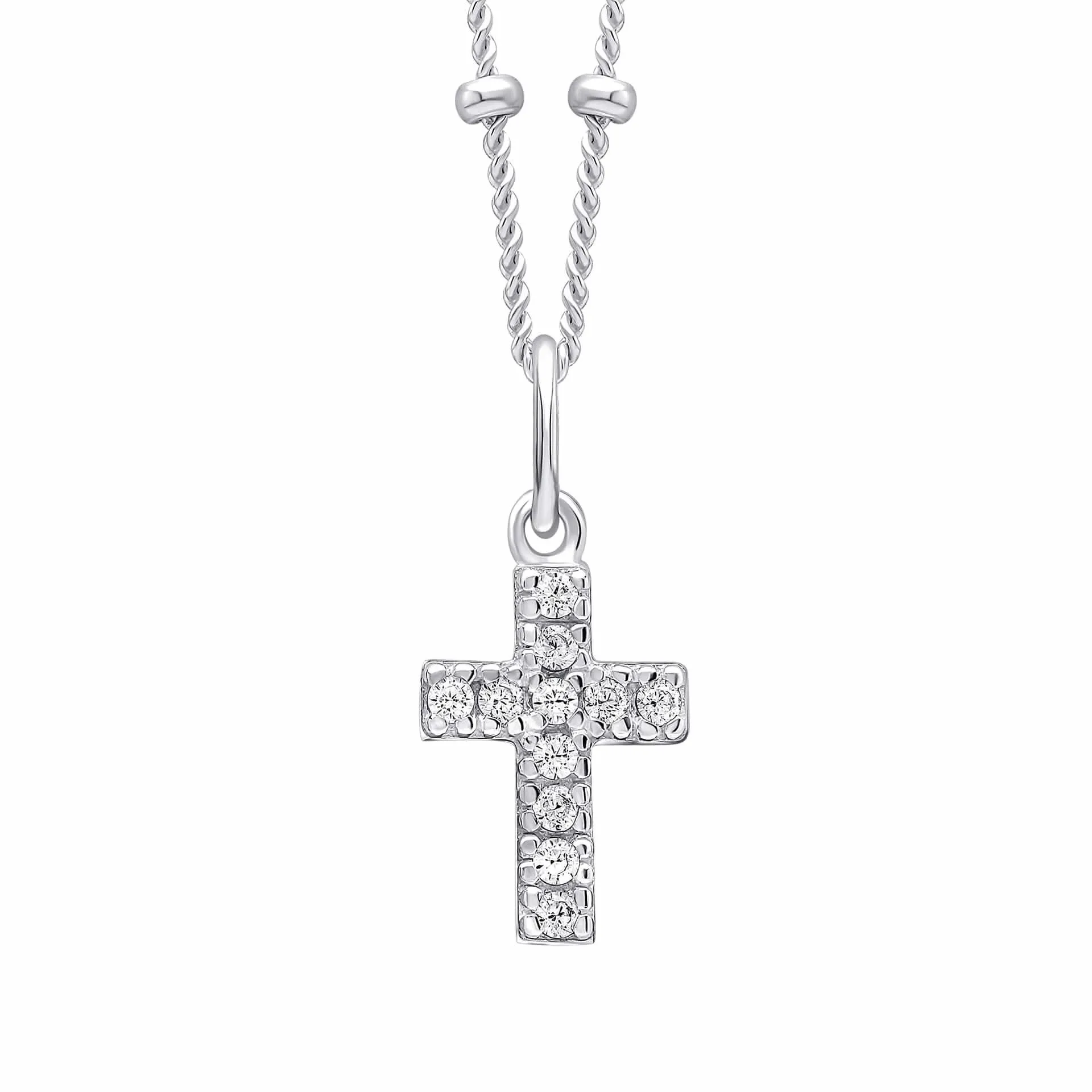 Beginnings Sterling Silver Cubic Zirconia White Pendant P5463C