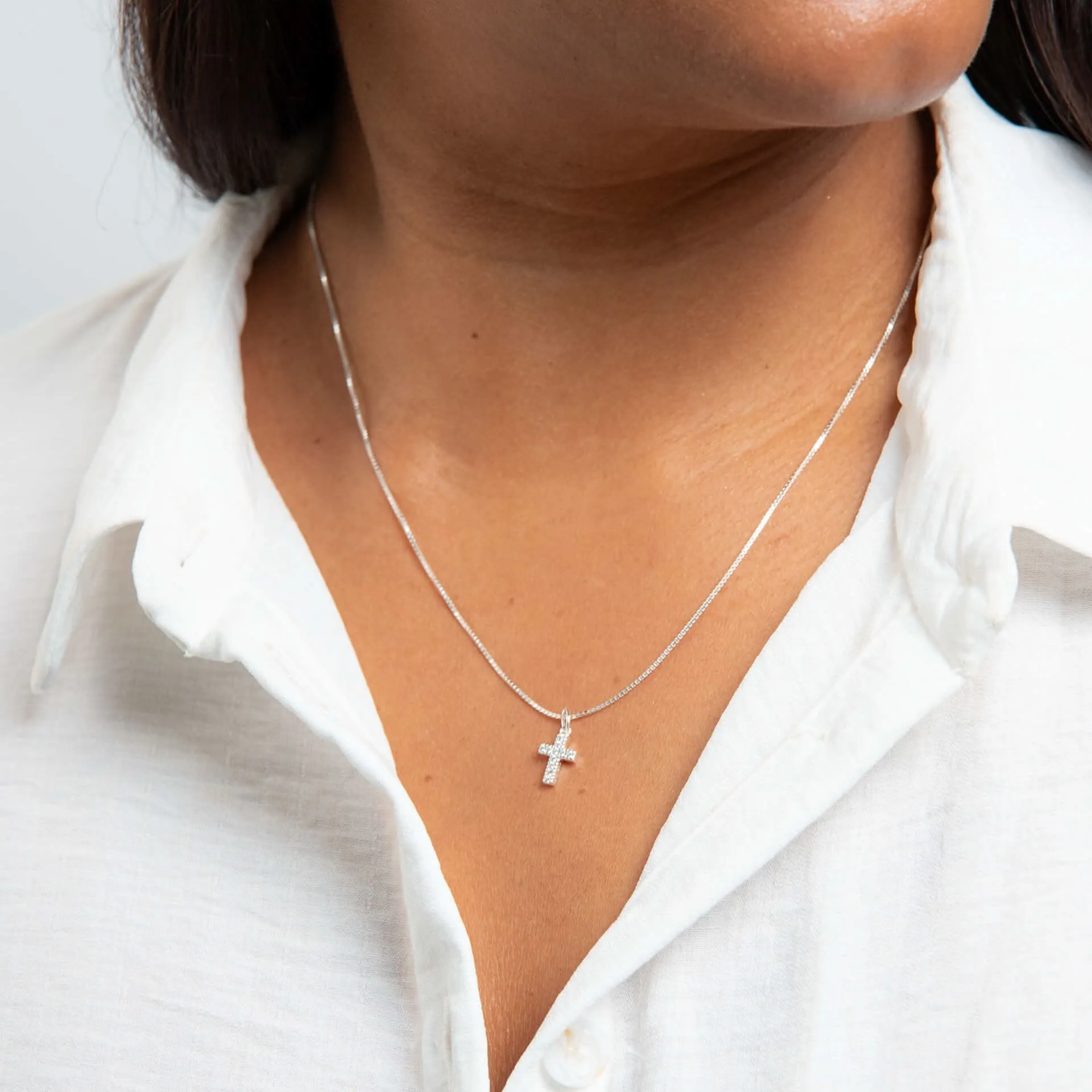 Beginnings Sterling Silver Cubic Zirconia White Pendant P5463C
