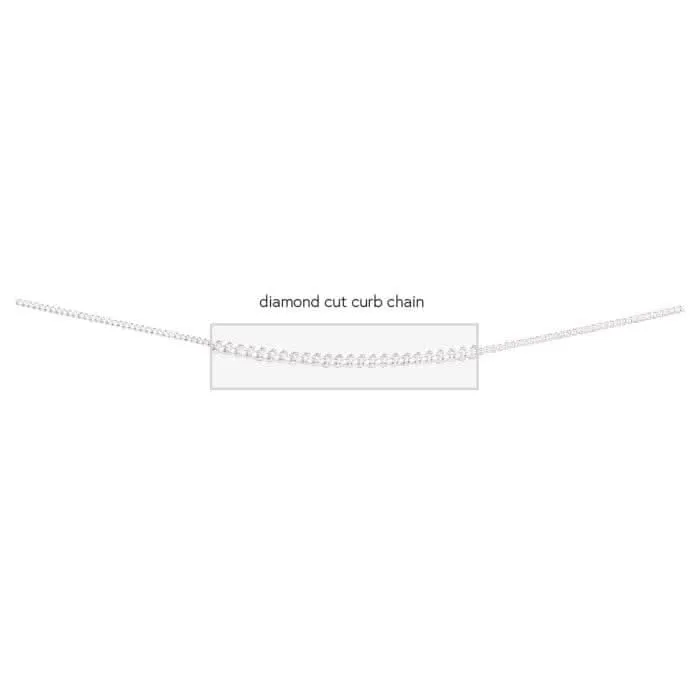 Beginnings Sterling Silver Diamond Cut Curb Chain 83cm Chain N4194