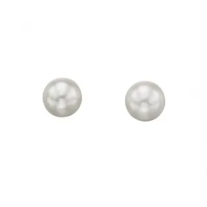 Beginnings Sterling Silver E5014W White Shell Pearl Stud Earrings