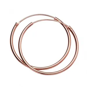 Beginnings Sterling Silver H245 Rose Gold 30mm X 1.5mm Hoop Earrings