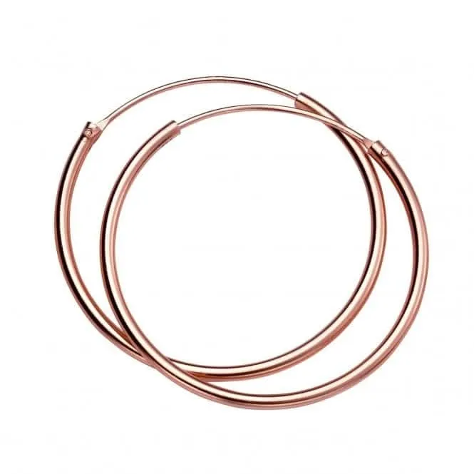 Beginnings Sterling Silver H245 Rose Gold 30mm X 1.5mm Hoop Earrings