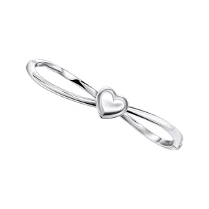 Beginnings Sterling Silver Hinged Heart Bangle B5524