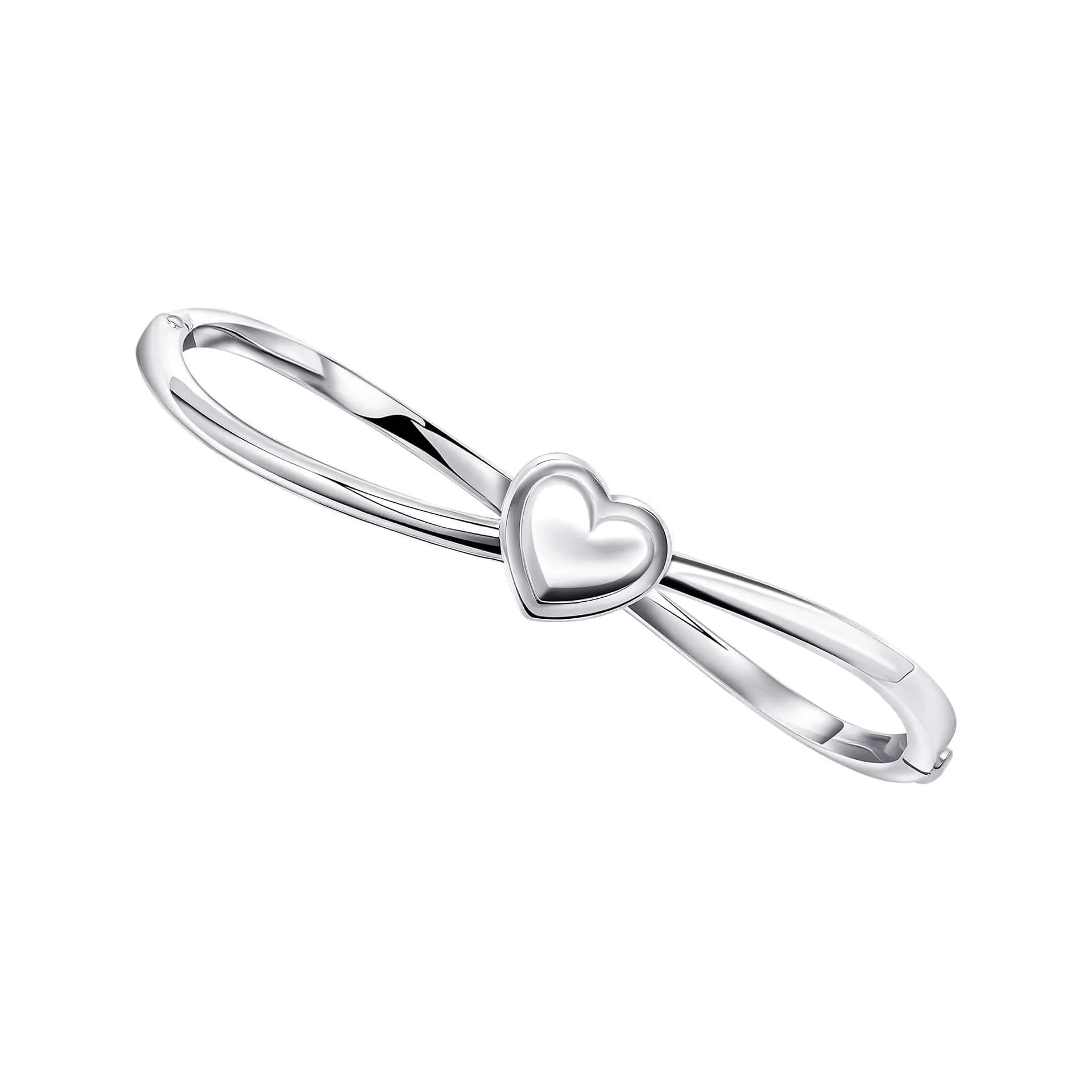 Beginnings Sterling Silver Hinged Heart Bangle B5524