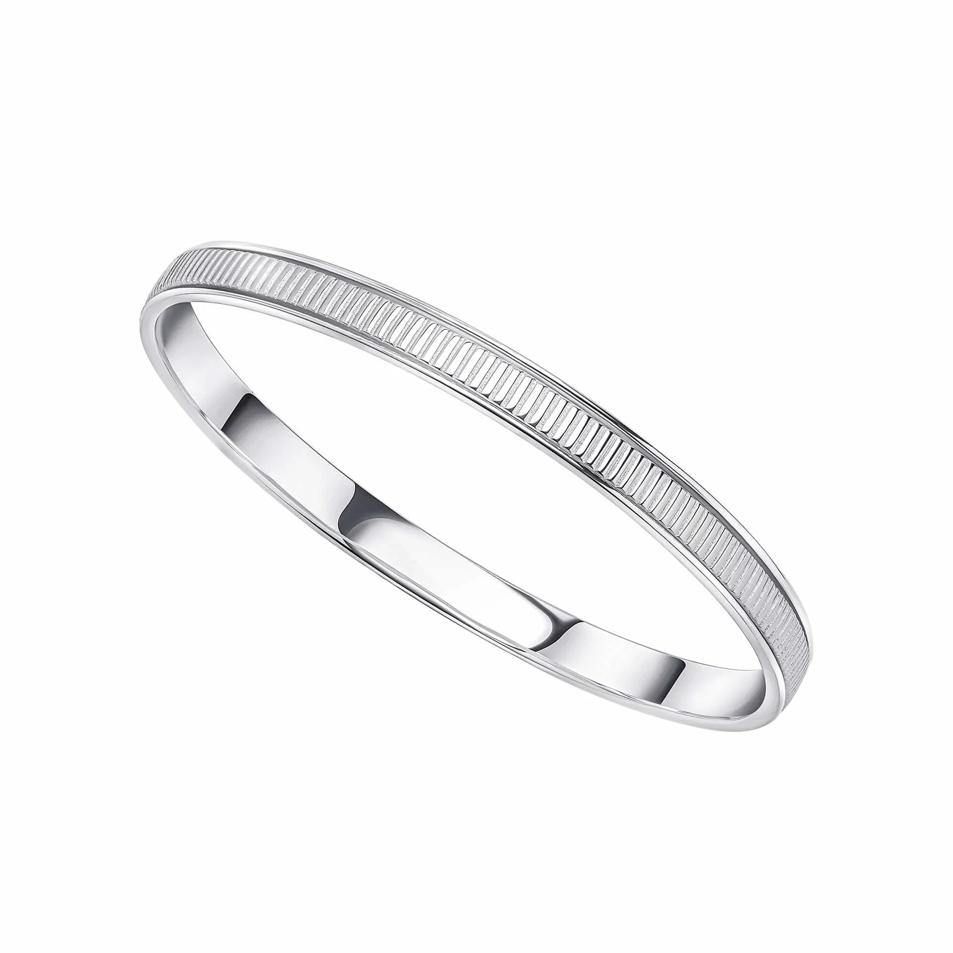 Beginnings Sterling Silver Ridged Spinner Bangle 5526