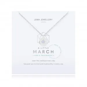 Birthstone a little March Aqua Crystal Necklace 4656