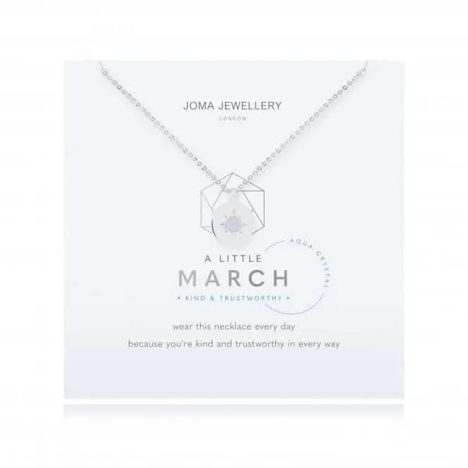 Birthstone a little March Aqua Crystal Necklace 4656