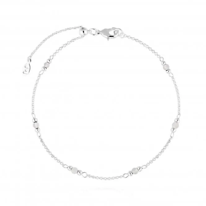Birthstone April Rock Crystal Silver 26cm Adjustable Anklet 4203