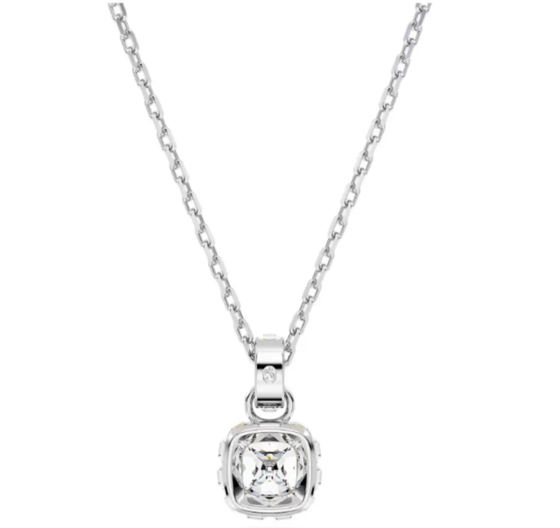 Birthstone April White Square - Necklace & Earrings