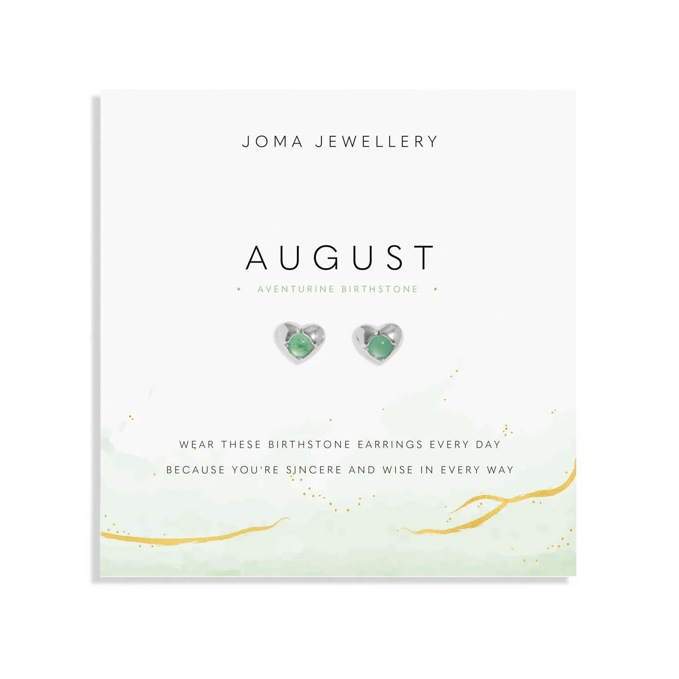 Birthstone August Aventurine Silver Plated Earrings 8394