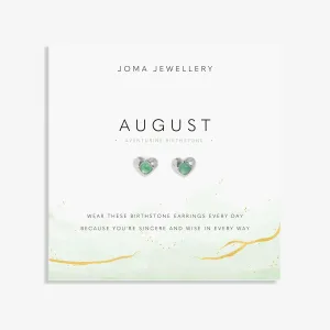 Birthstone August Aventurine Silver Plated Earrings 8394