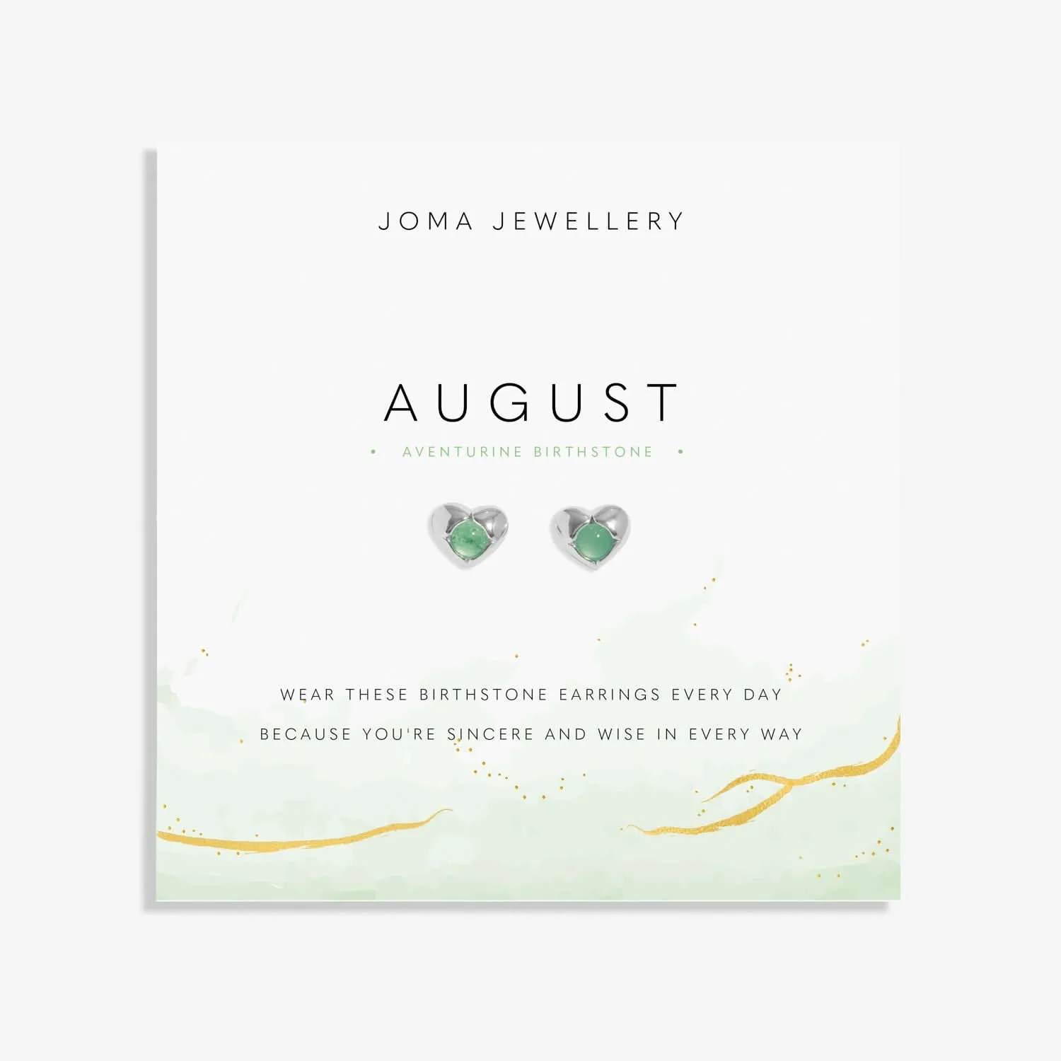 Birthstone August Aventurine Silver Plated Earrings 8394