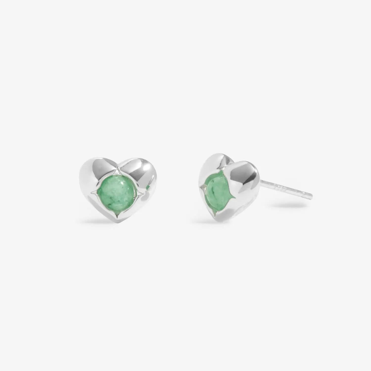 Birthstone August Aventurine Silver Plated Earrings 8394