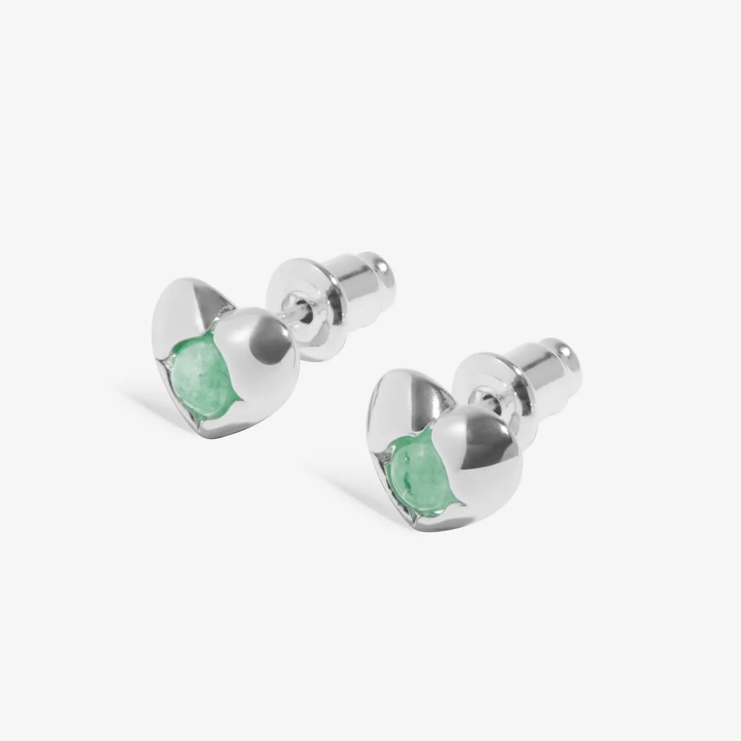 Birthstone August Aventurine Silver Plated Earrings 8394