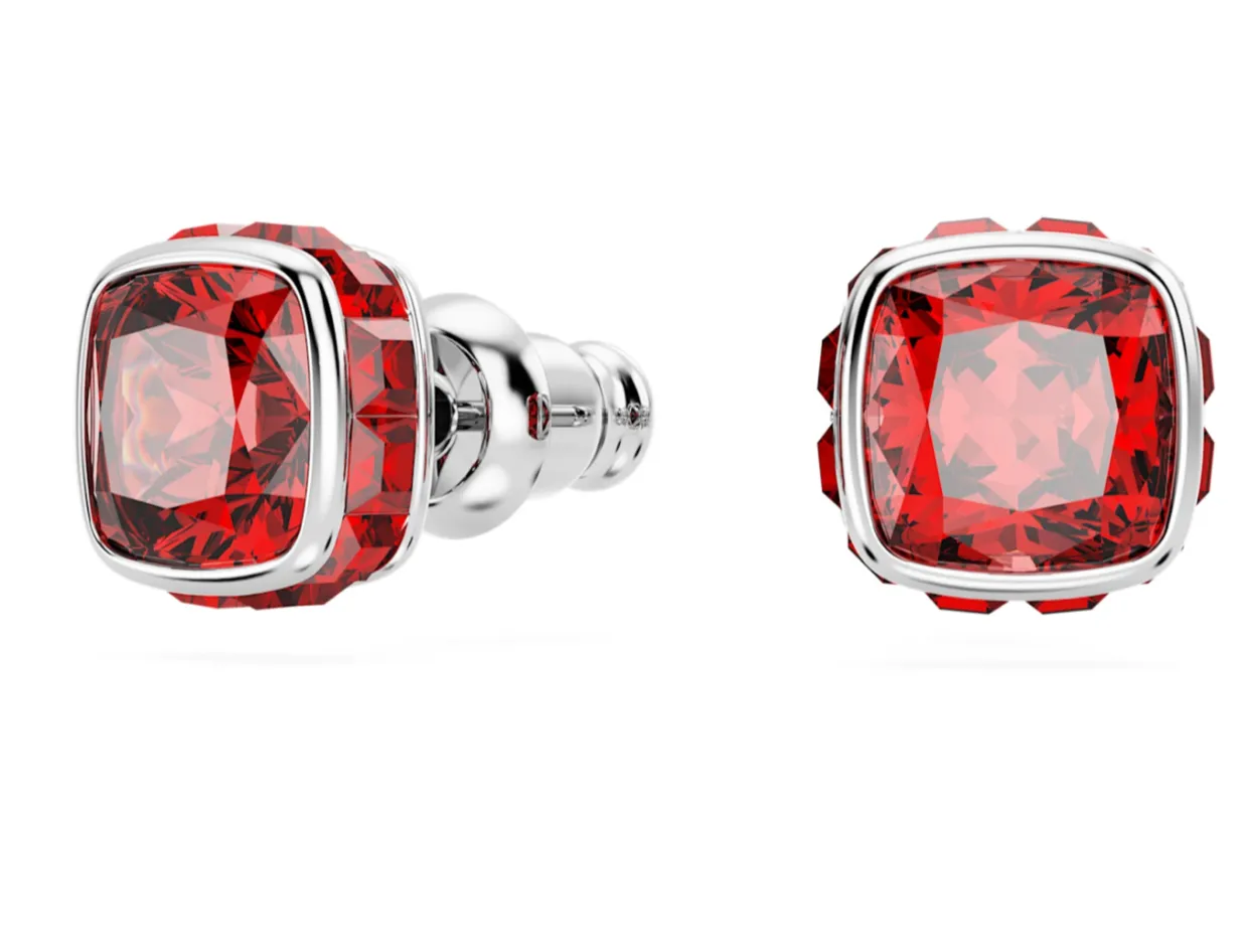Birthstone July Red Square - Necklace & Earring