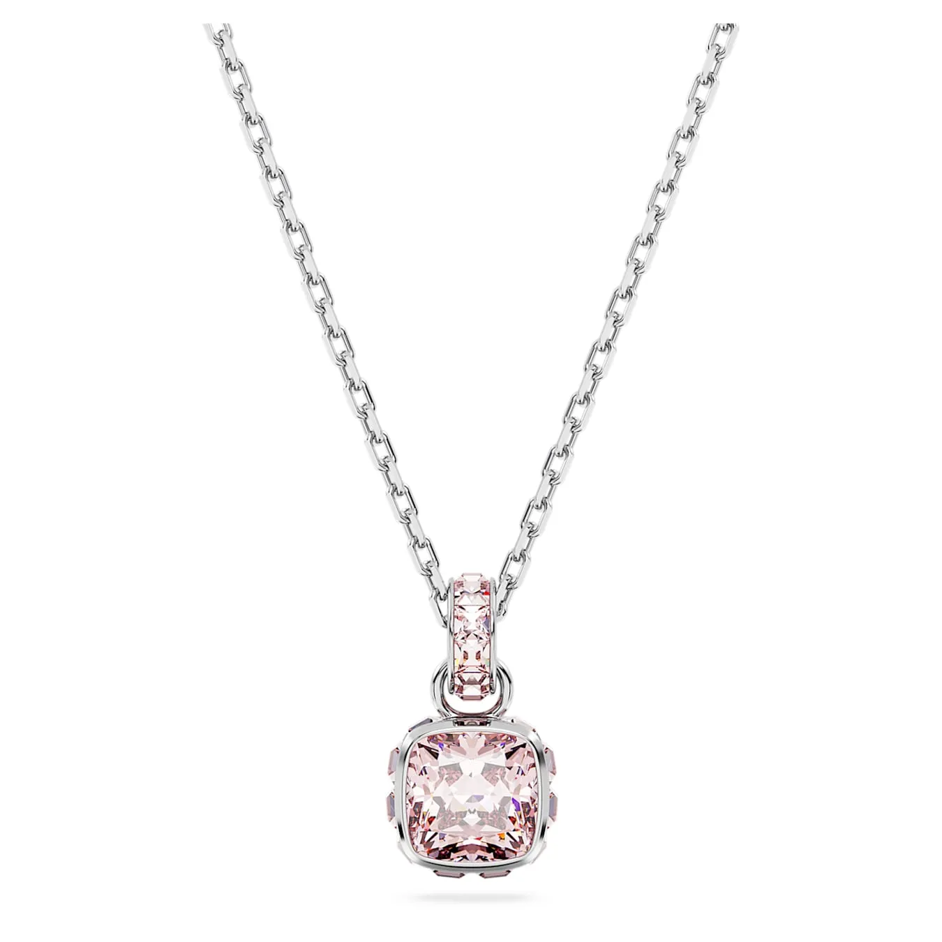 Birthstone June Pink Square - Necklace & Earring